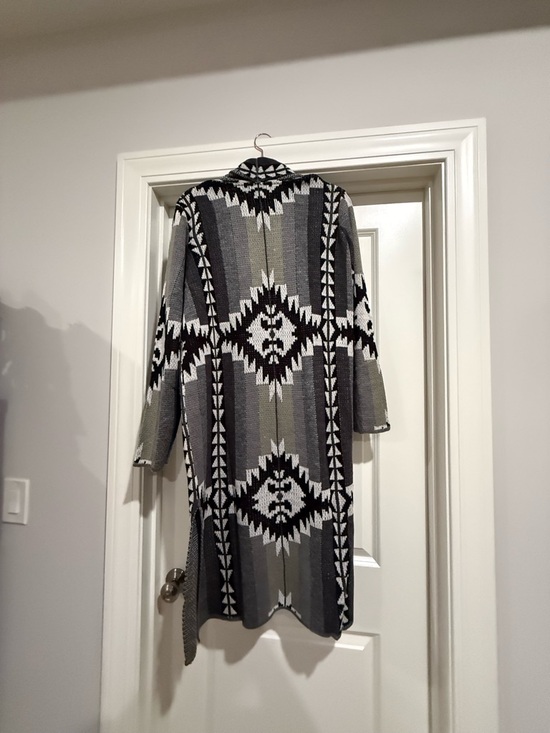 Rock & Roll Denim Sweaters - Rock & Roll Denim Women's Southwestern Print Duster Cardigan size L